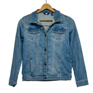 Women's XL 14-16 LANDS END Cotton Blend Blue Jean Jacket